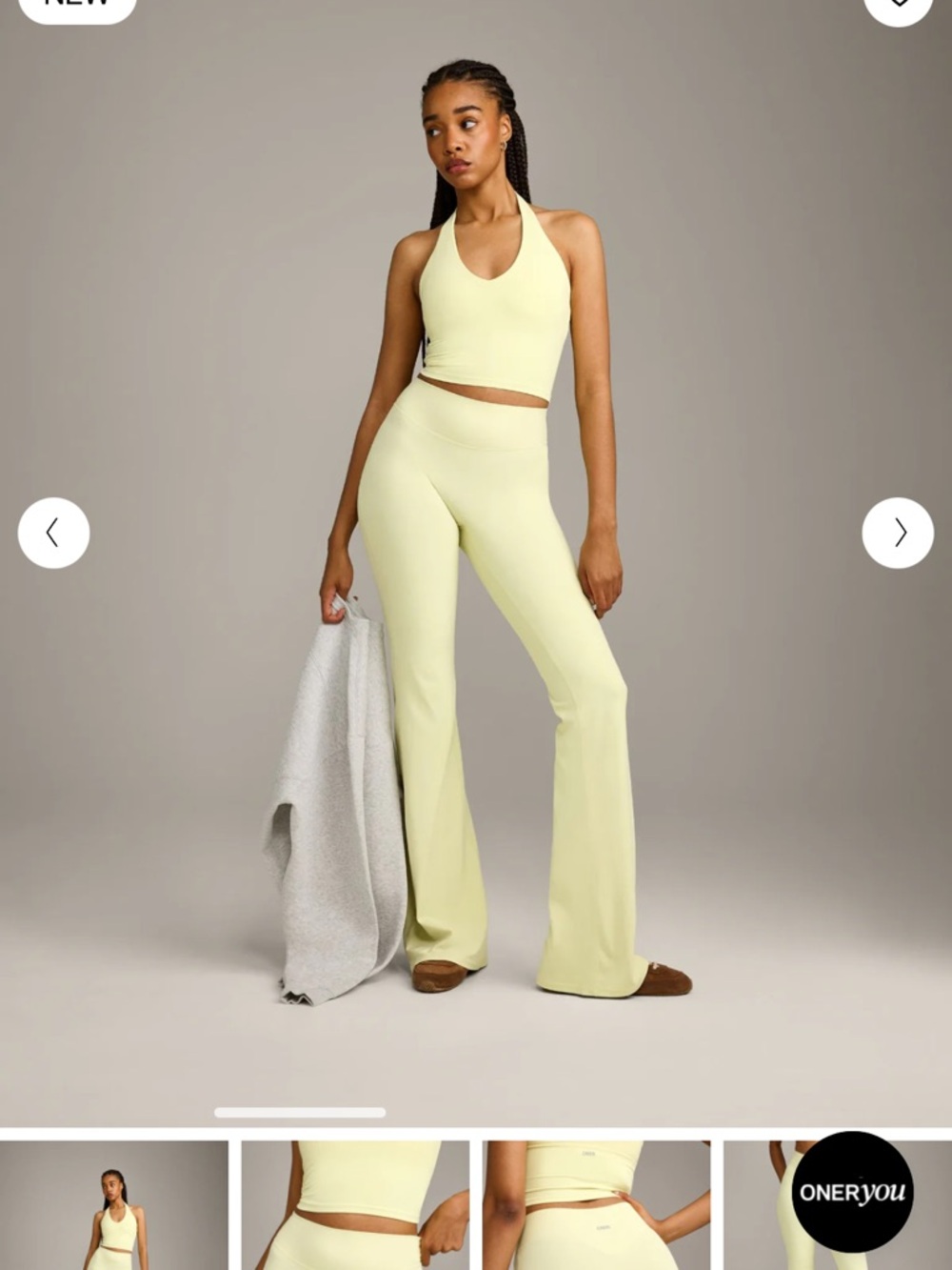 Pale Yellow High-Waist Flare Pants